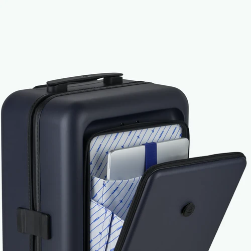 CDG 4-wheel hard-shell suitcase, Hoi An navy blue pouch