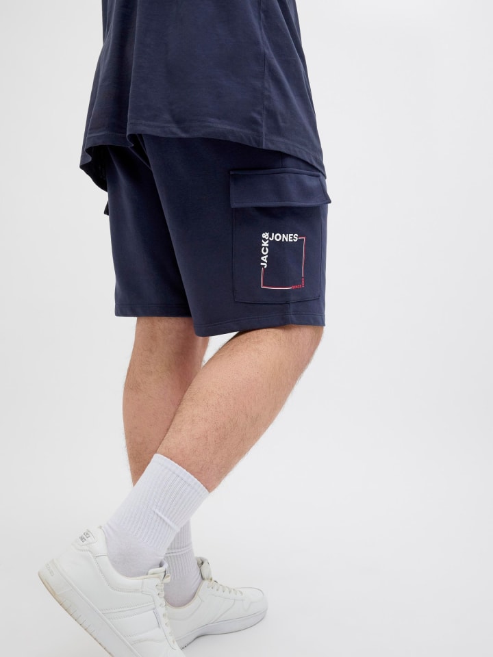 JACK & JONES PLUS Sweat-Shorts in Sky Captain günstig kaufen