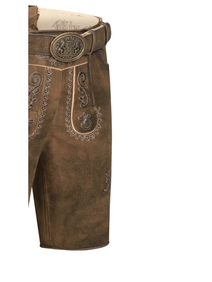 Nübler Lederhose kurz Horst in Dunkelbraun günstig kaufen
