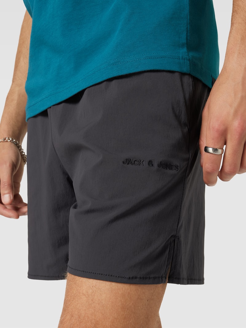 Shorts mit Label-Stitching Modell 'MONTANA' in schwarz