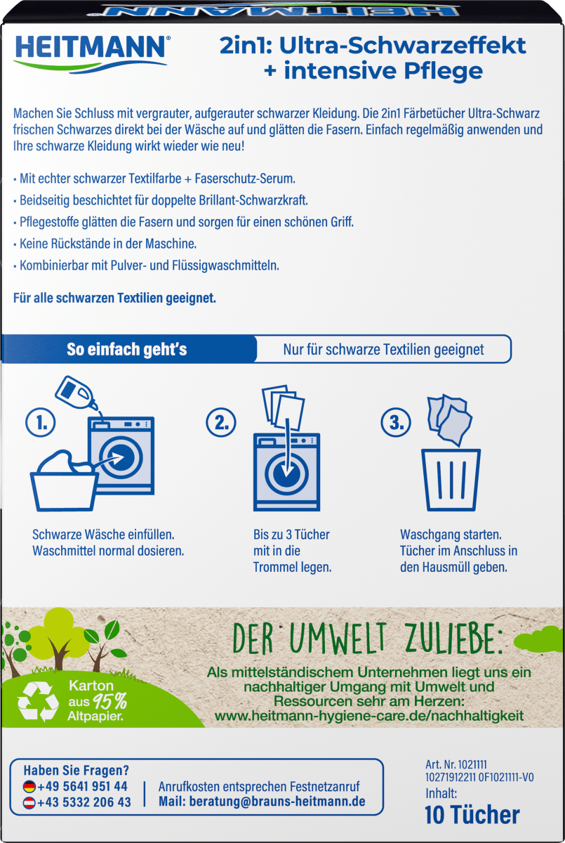 Färbetücher Ultra Schwarz 2in1, 10 St