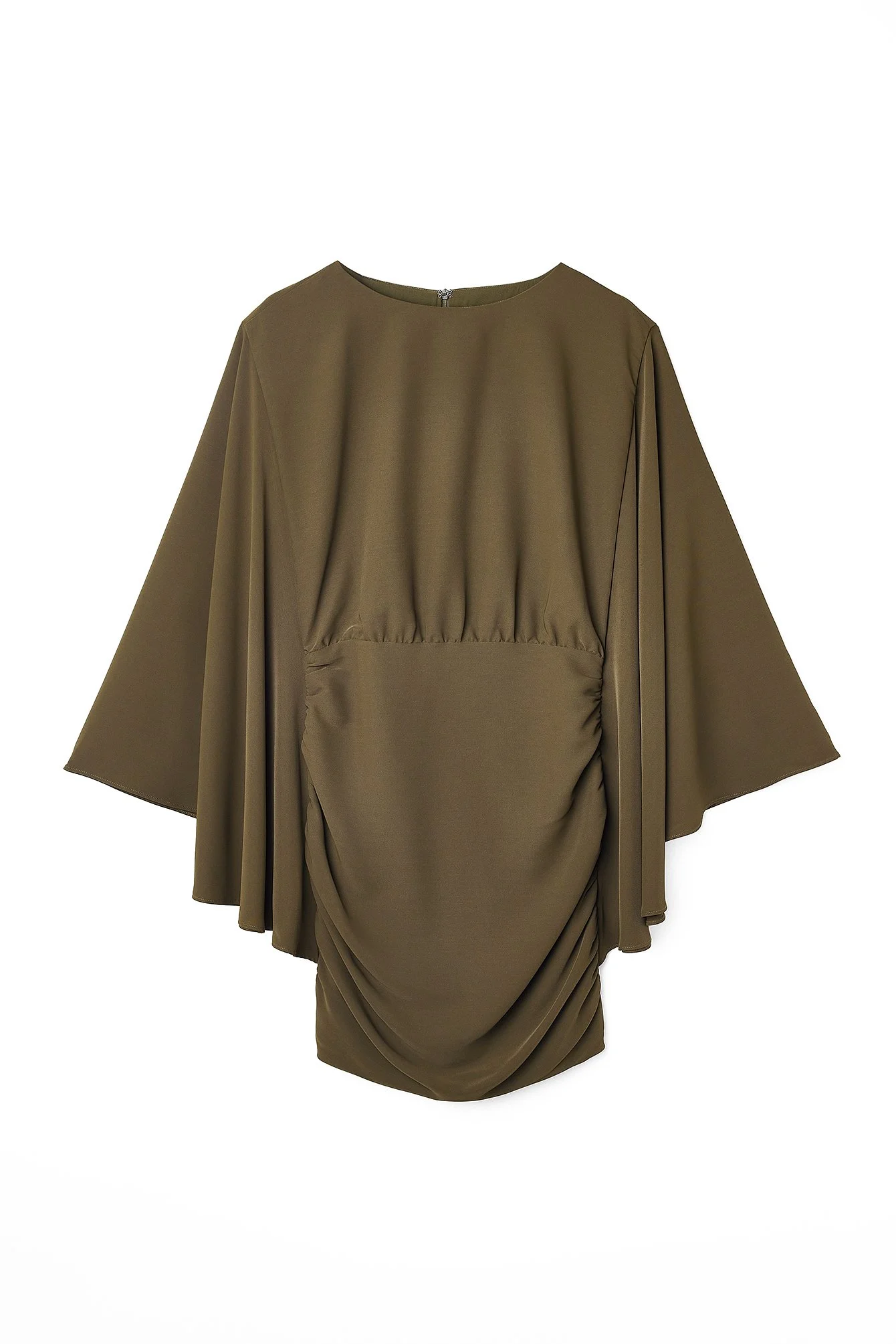Drapiertes Minikleid mit weiten Ärmeln