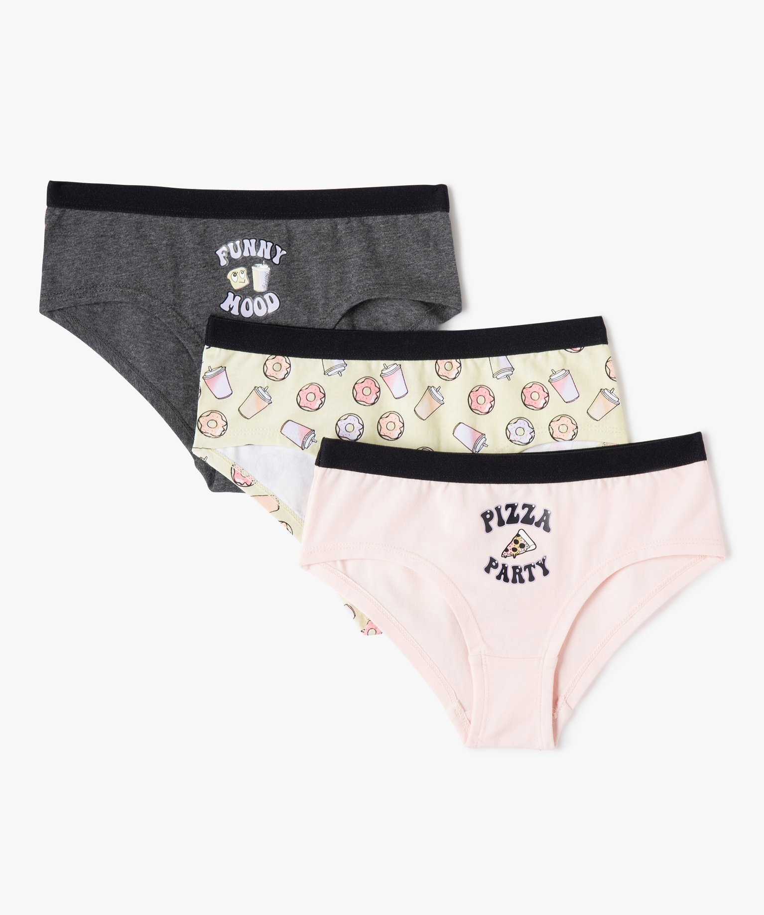 Shorties fille à motifs junk food (lot de 3) multicolore | GEMO