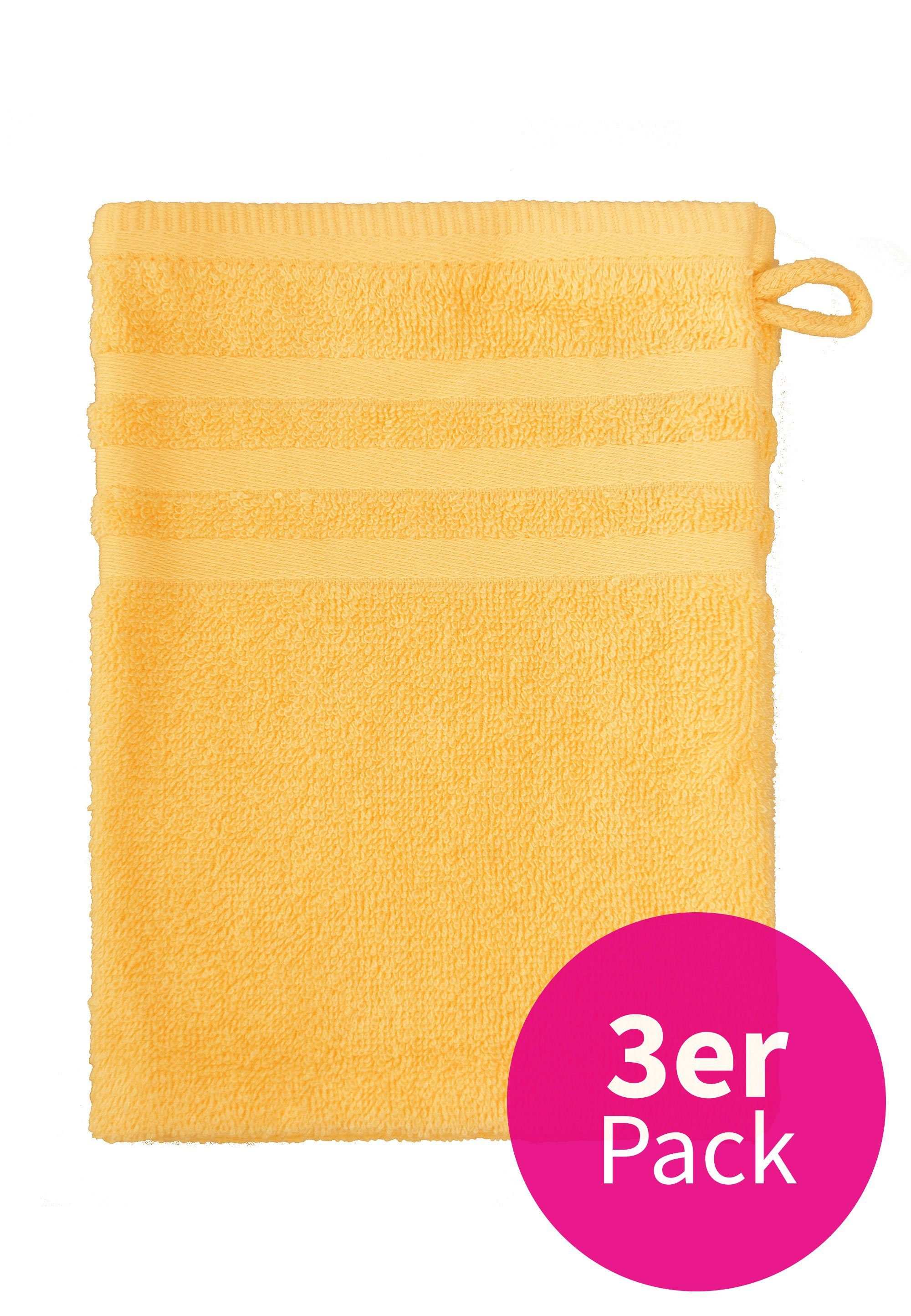 grace grand spa Waschlappen (3-tlg), im 3er-Pack mit Streifen-Bordüre