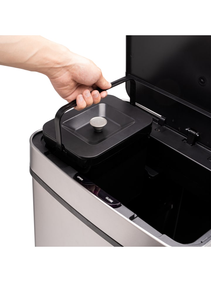 Ribelli Sensor Mülleimer 72 L,  4 Fächer, silber günstig kaufen onesize