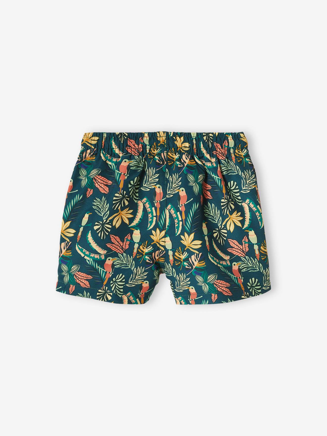 Vertbaudet Jungen Baby Badeshorts, Capsule Collection JUNGLE Oeko-Tex - dunkelgrün bedruckt