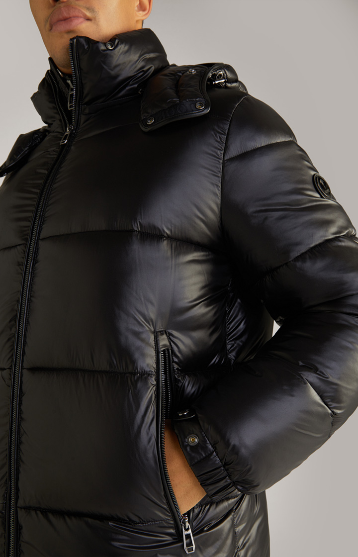Steppjacke Ambro mit Kapuze in Schwarz