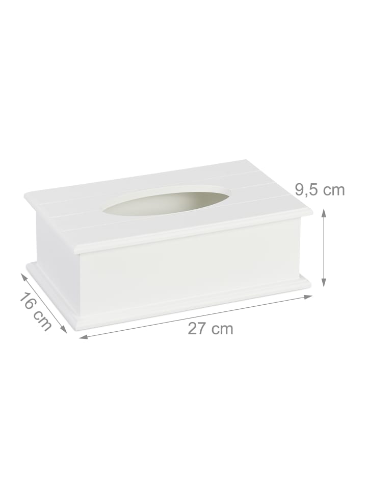 relaxdays Taschentuchbox in Weiß - (B)27 x (H)9,5 x (T)16 cm günstig kaufen onesize