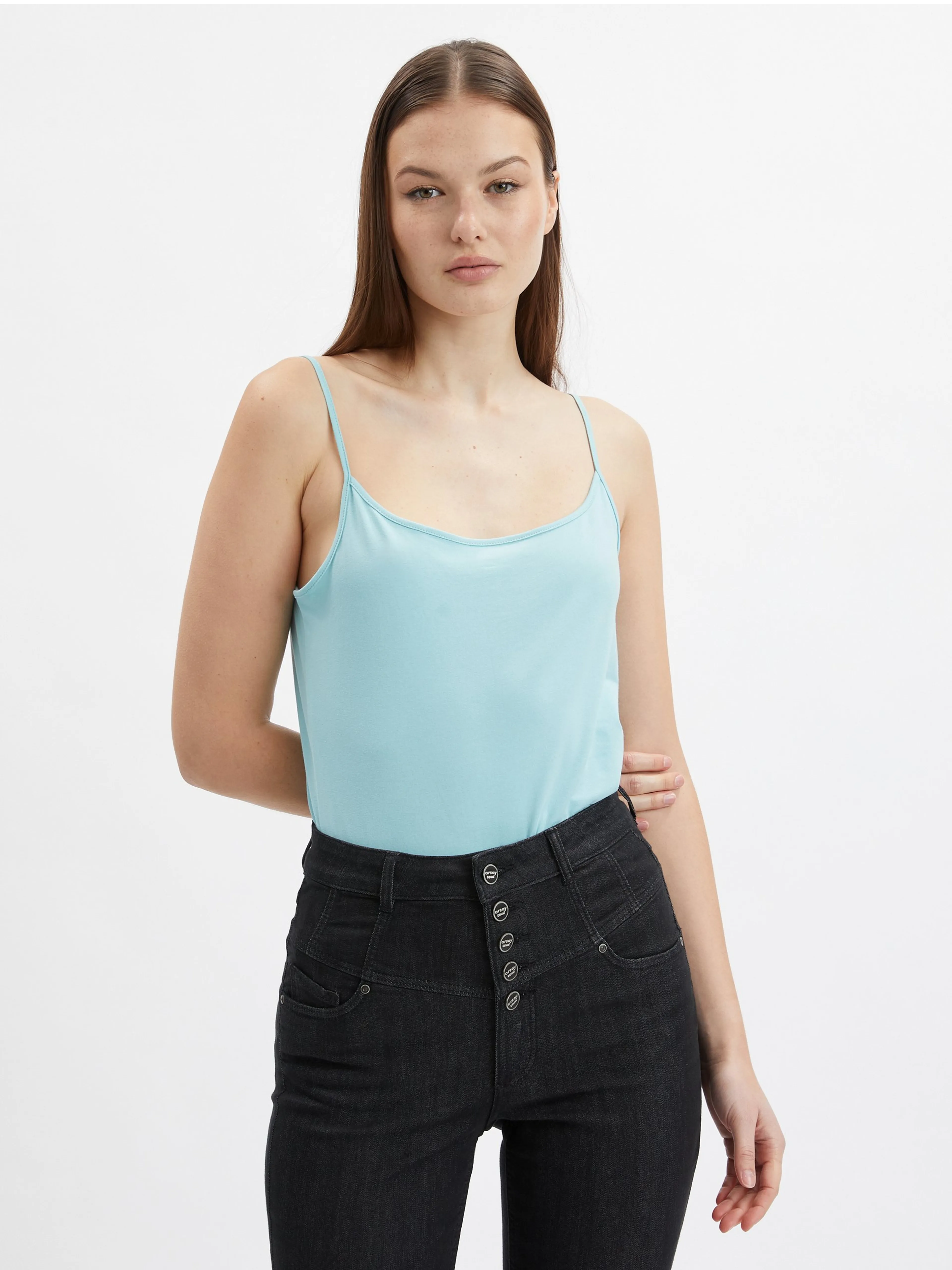 Set aus zwei Damen-Basic-Tank-Tops in Hellblau ORSAY