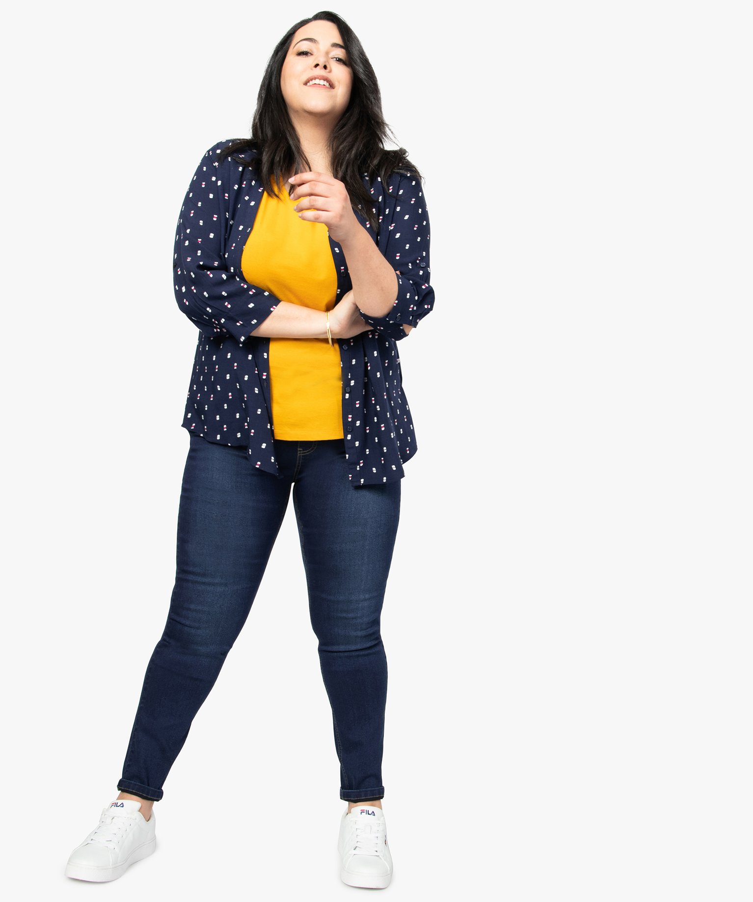 Jegging femme grande taille en coton stretch brut | GEMO