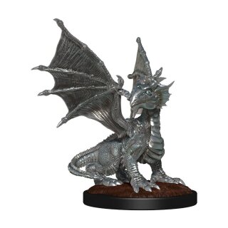 D&D Nolzur's Marvelous Miniatures - Silver Dragon Wyrmling & Female Halfling