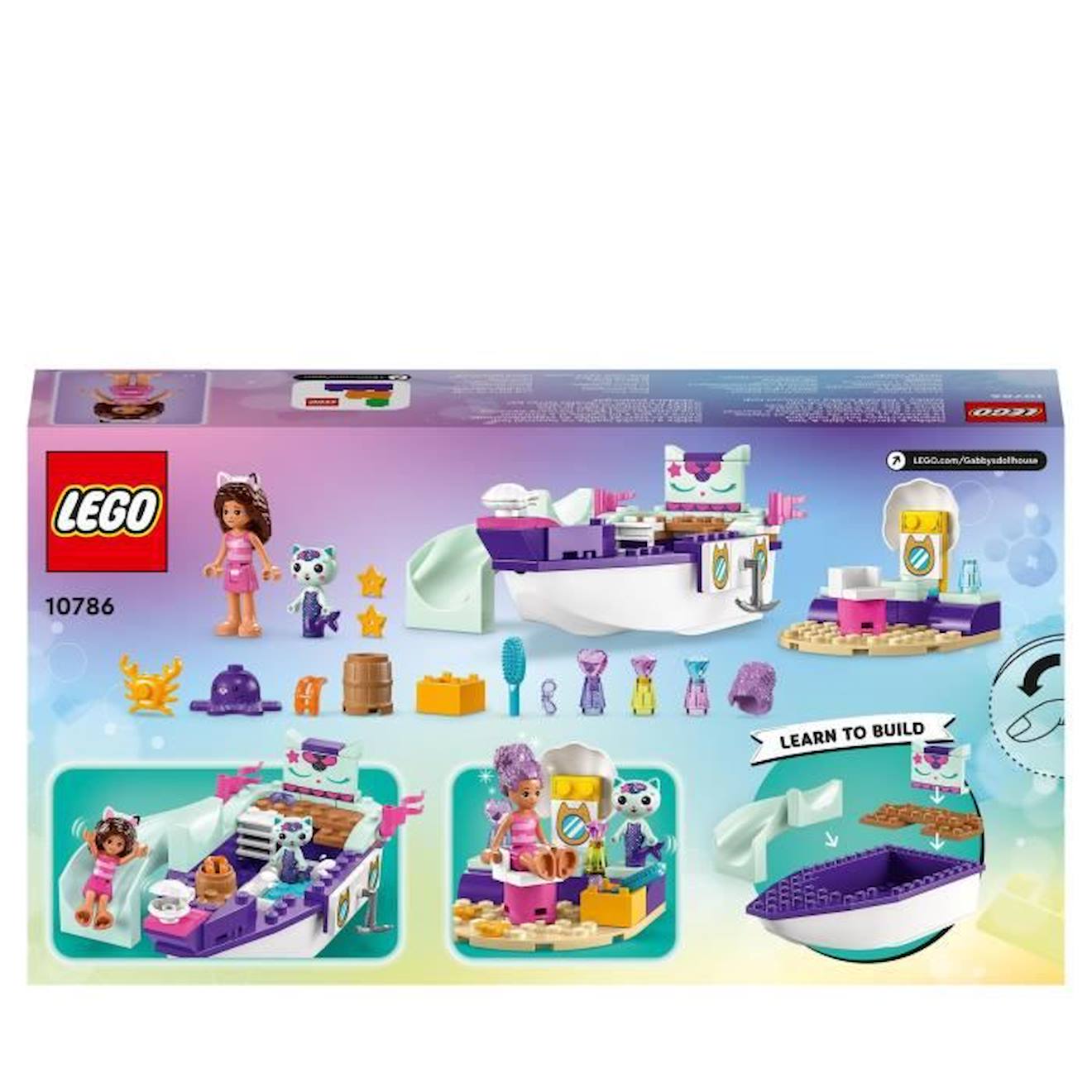 LEGO® Gabby et la Maison Magique 10786 Le Bateau et le Spa de Gabby et Marine, Jouet avec Figurines blanc