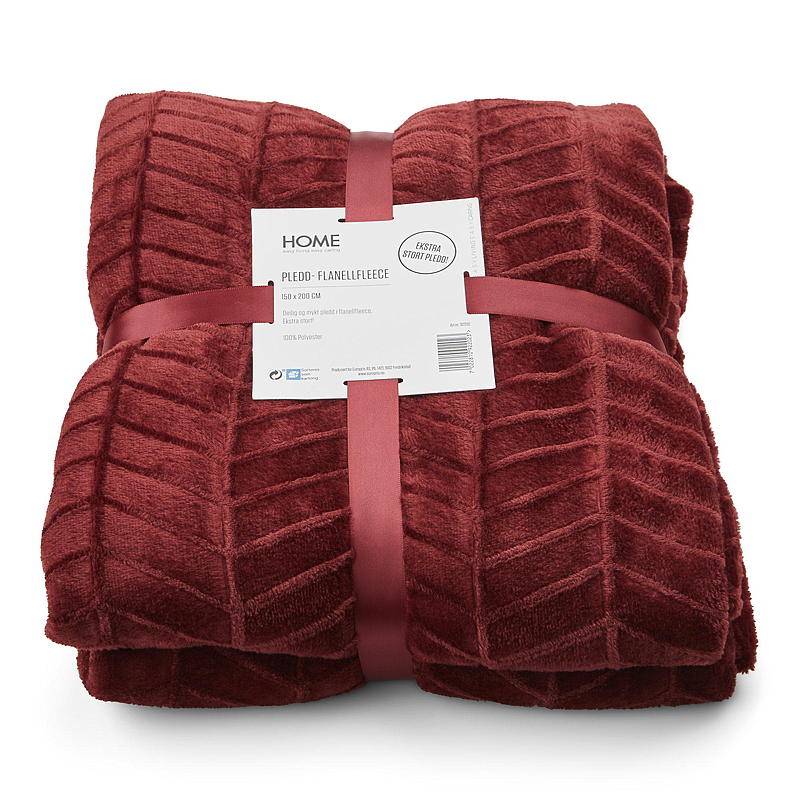 Home Pledd 150x200 cm flanellfleece rød