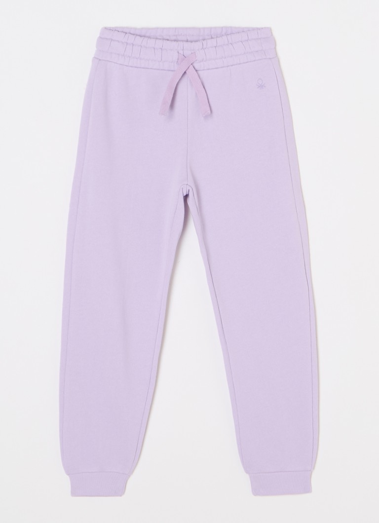 Pantaloni de trening Benetton conici cu logo brodat.