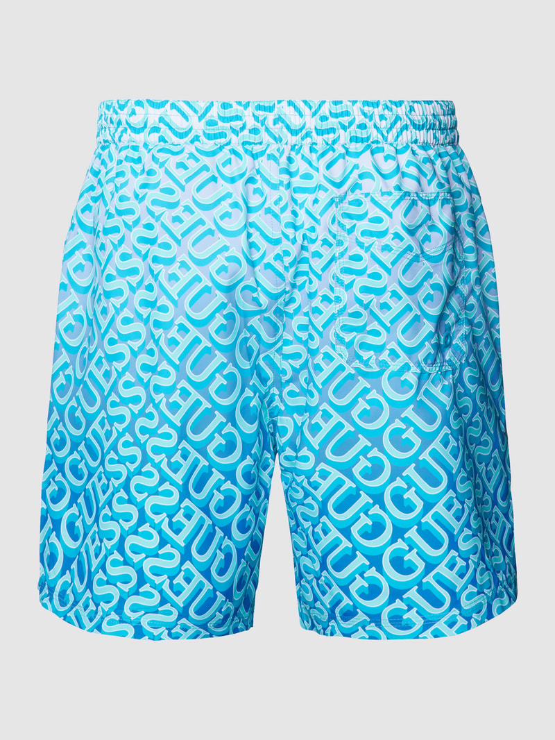 Badehose mit Logo-Muster in weiß