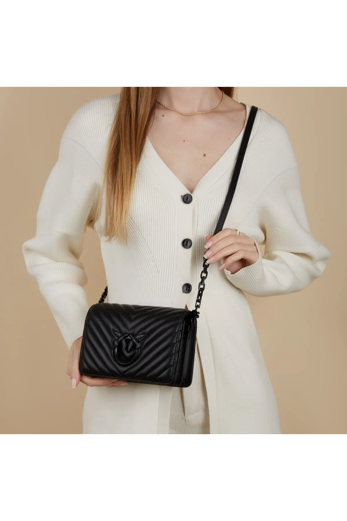 1'ASLAN  Pinko Love Click Damen Crossbody Schwarz 100067-a0vm-z99b