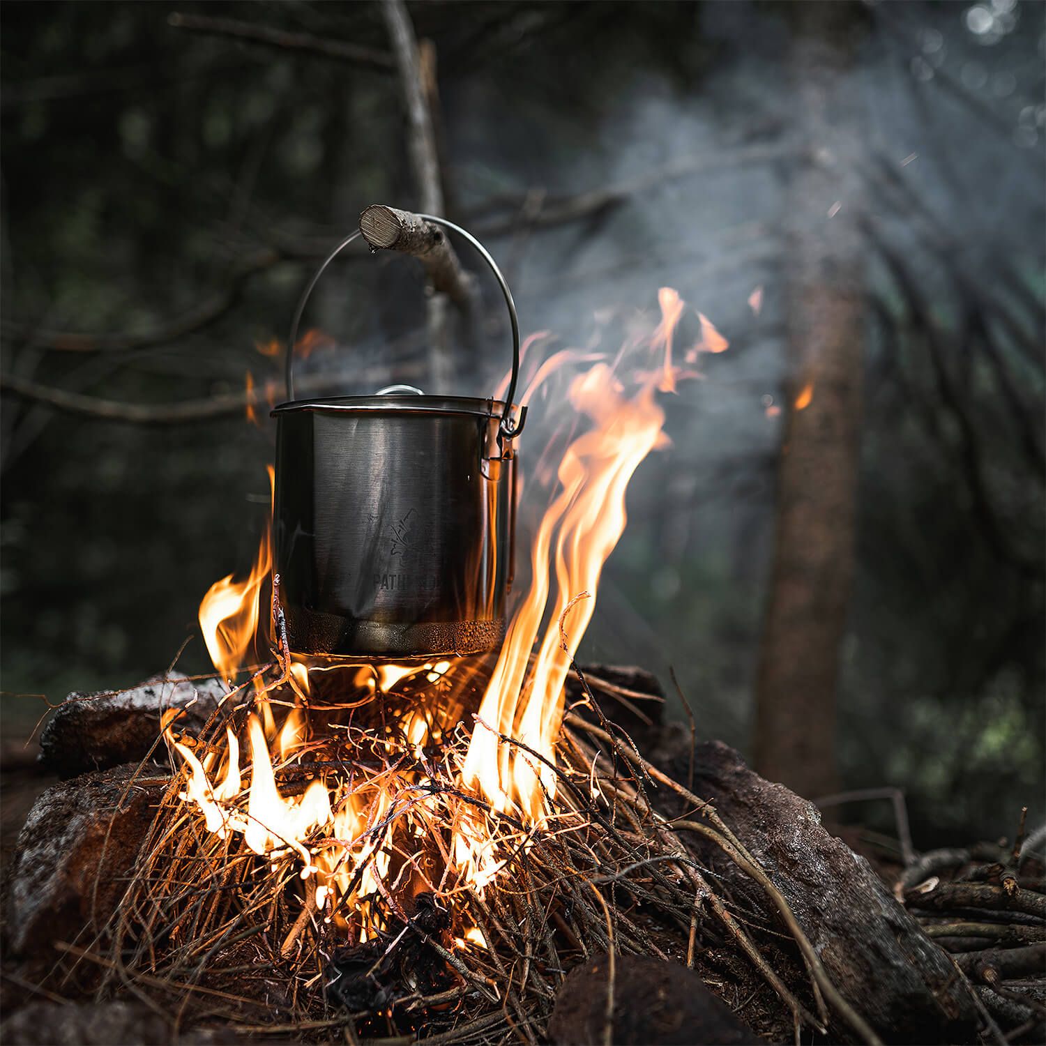 Edelstahl Bush Pot mit Deckel 1.9 Liter