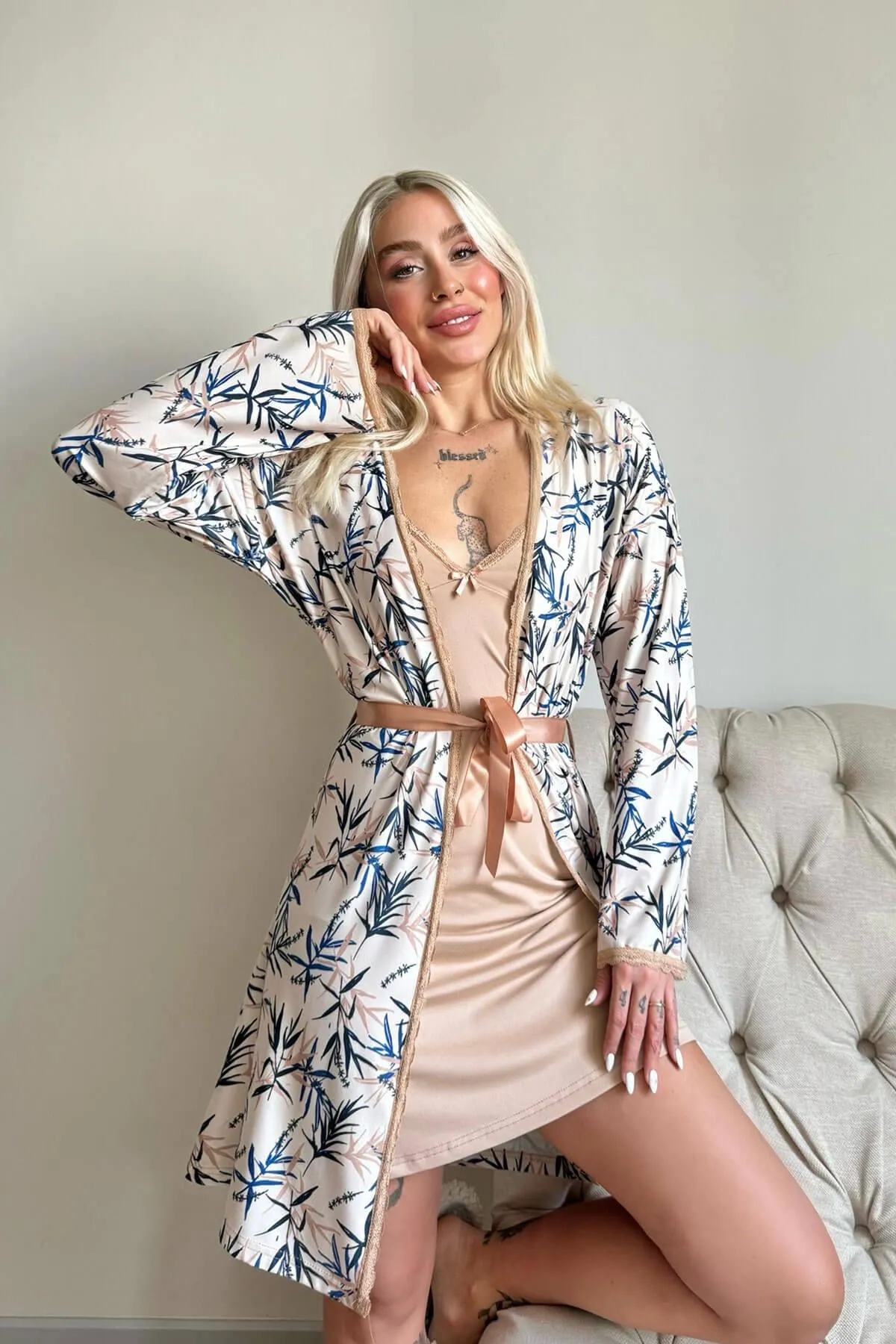 Pijamaevi  Pyjama set - Beige - Unifarben