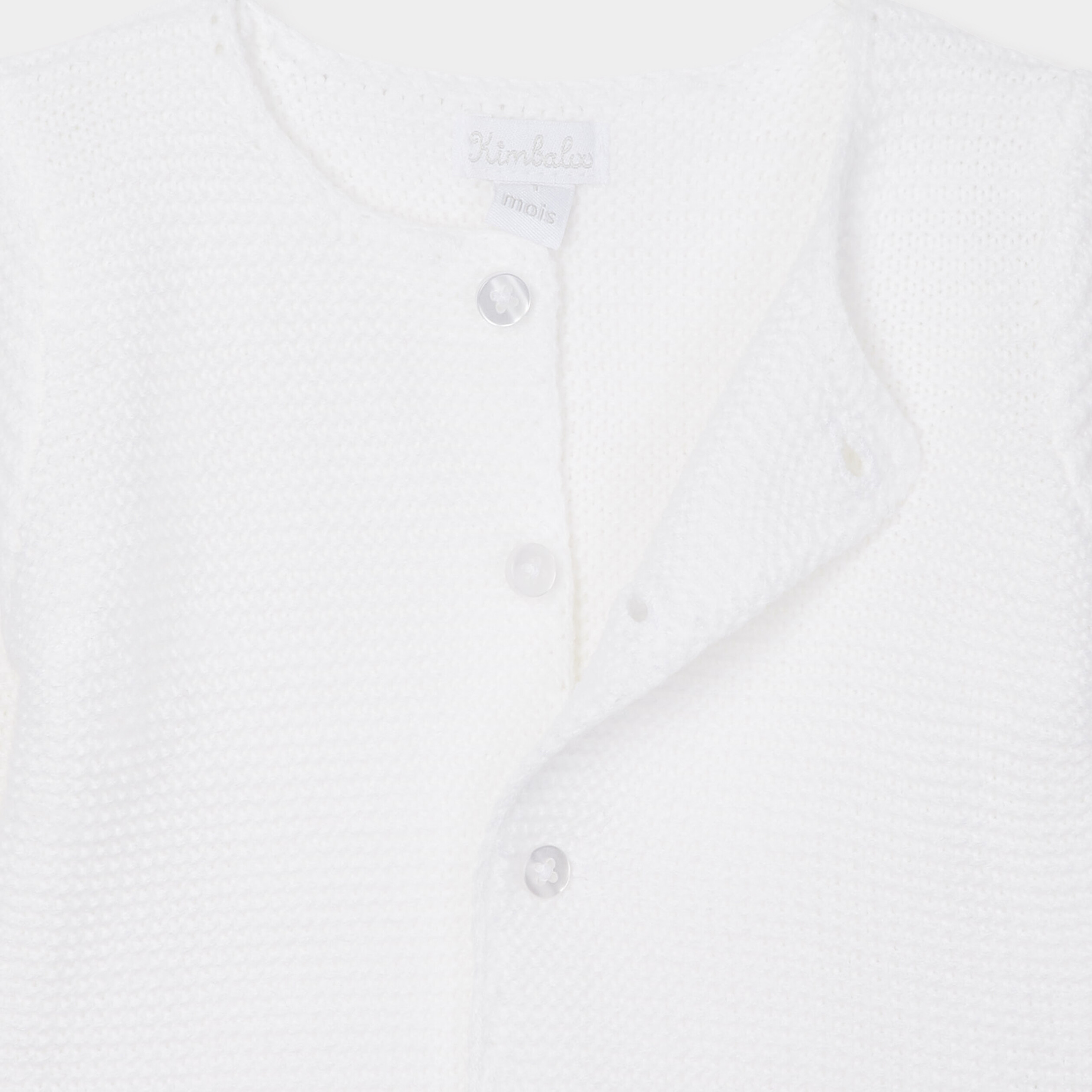 Gilet boutonné manches longues blanc bébé garçon | La Halle