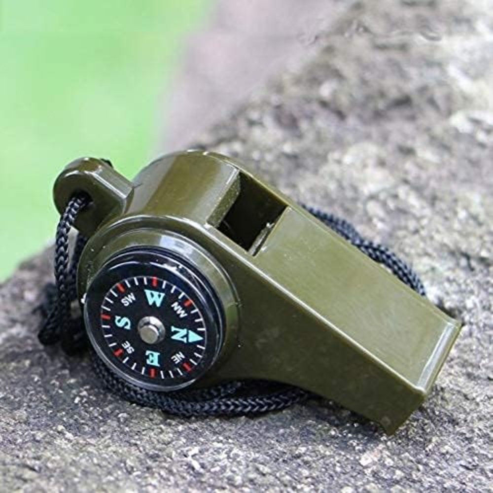 Yunnker Signalpfeife DREI-in-Eins-Kompass Rettungsschwimmer Pfeife, (1-St), Thermometer Outdoor Multifunktionale Survival