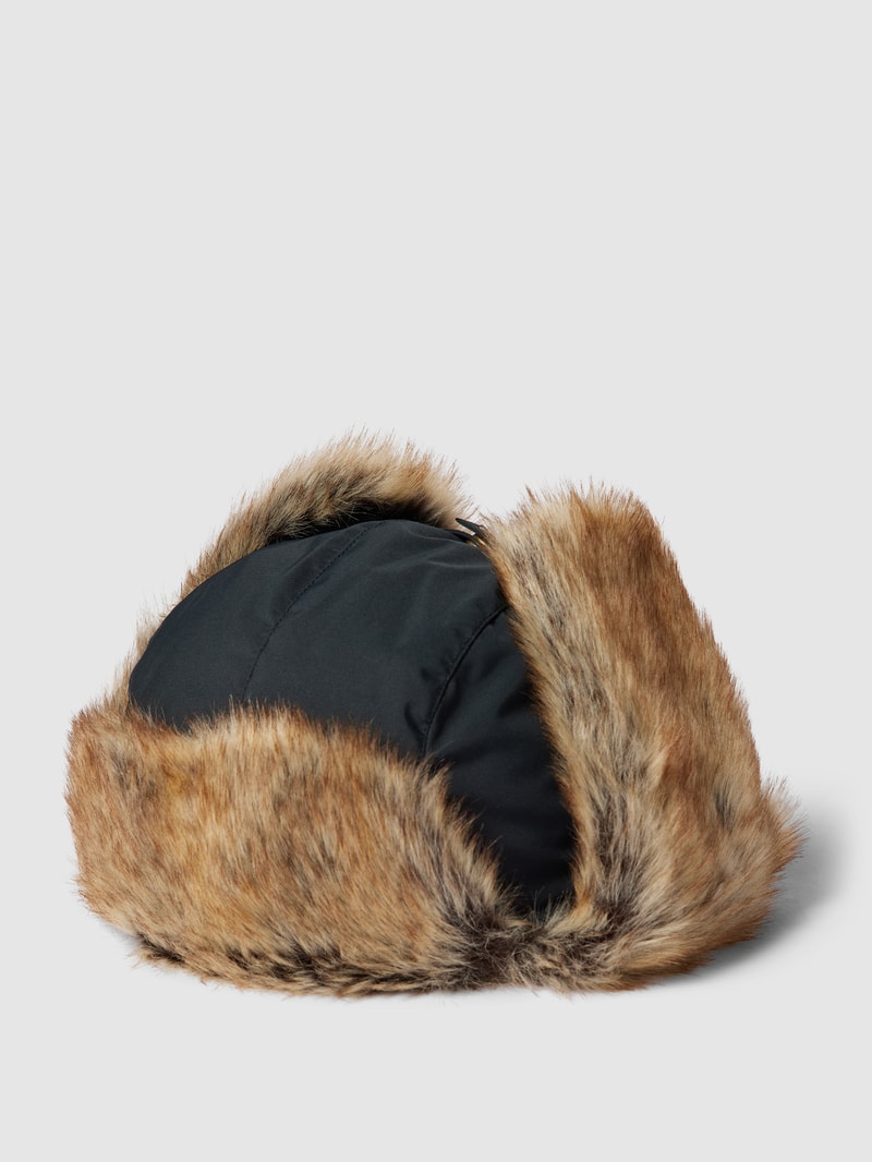 Mütze mit Ohrenklappen Modell 'CLEADON' in schwarz