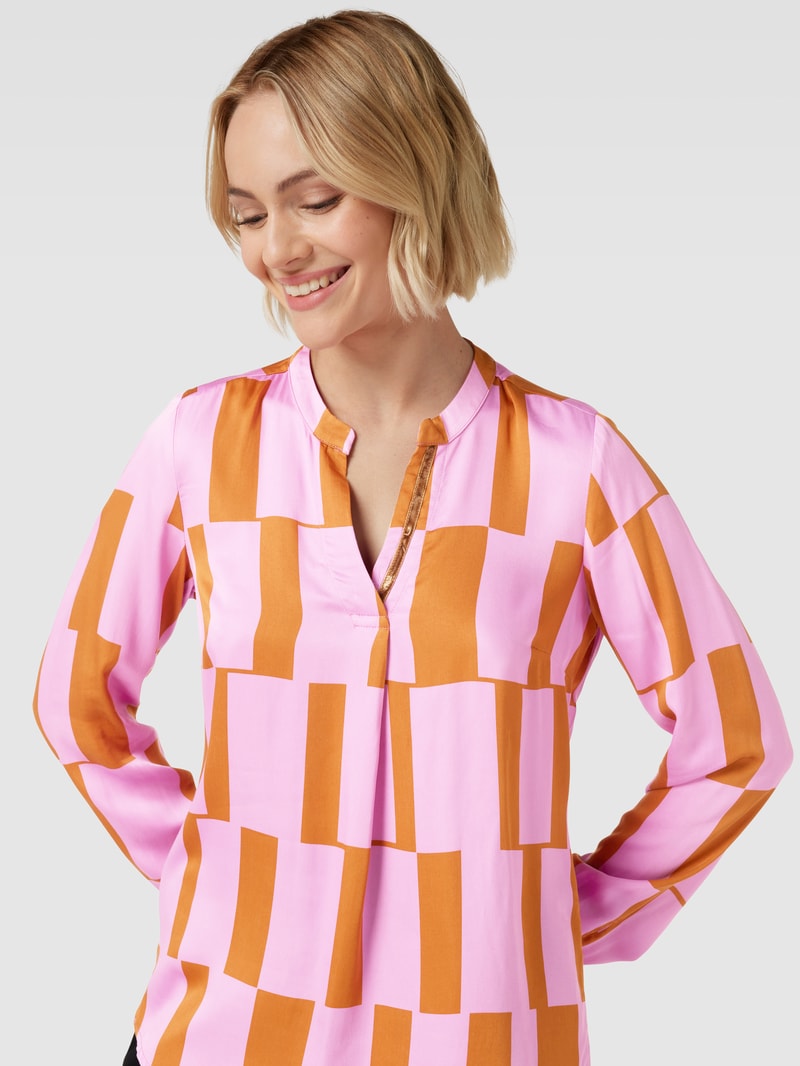 Bluse mit Allover-Muster Modell 'Schlupf' in rosa