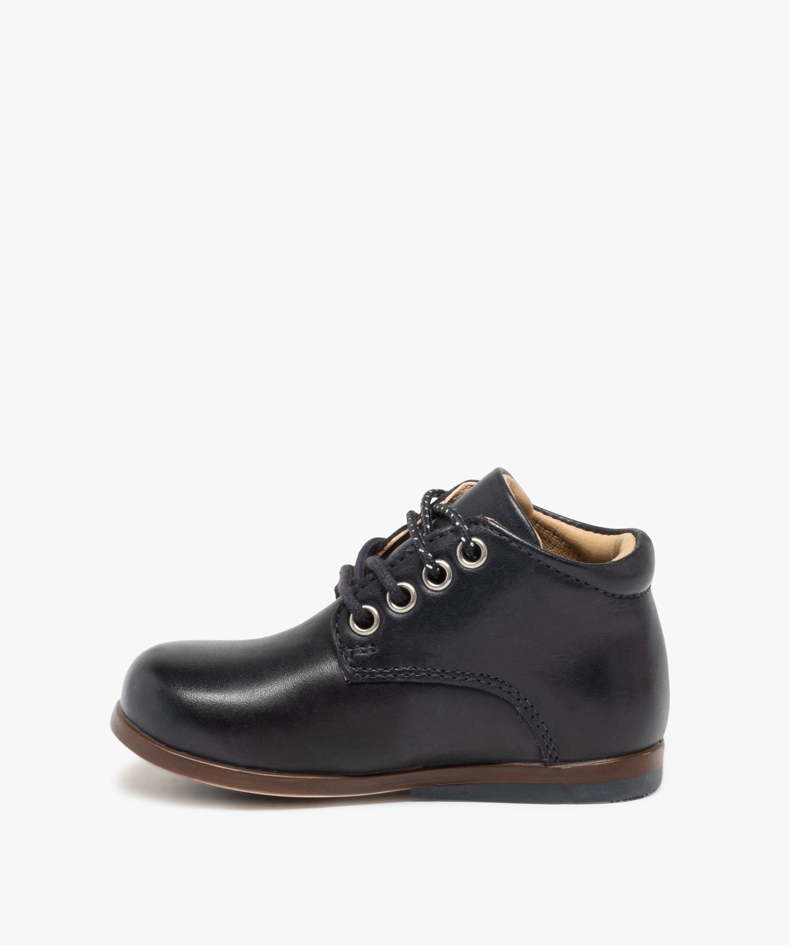 Chaussures premiers pas bébé fille dessus cuir - NA! marine | GEMO