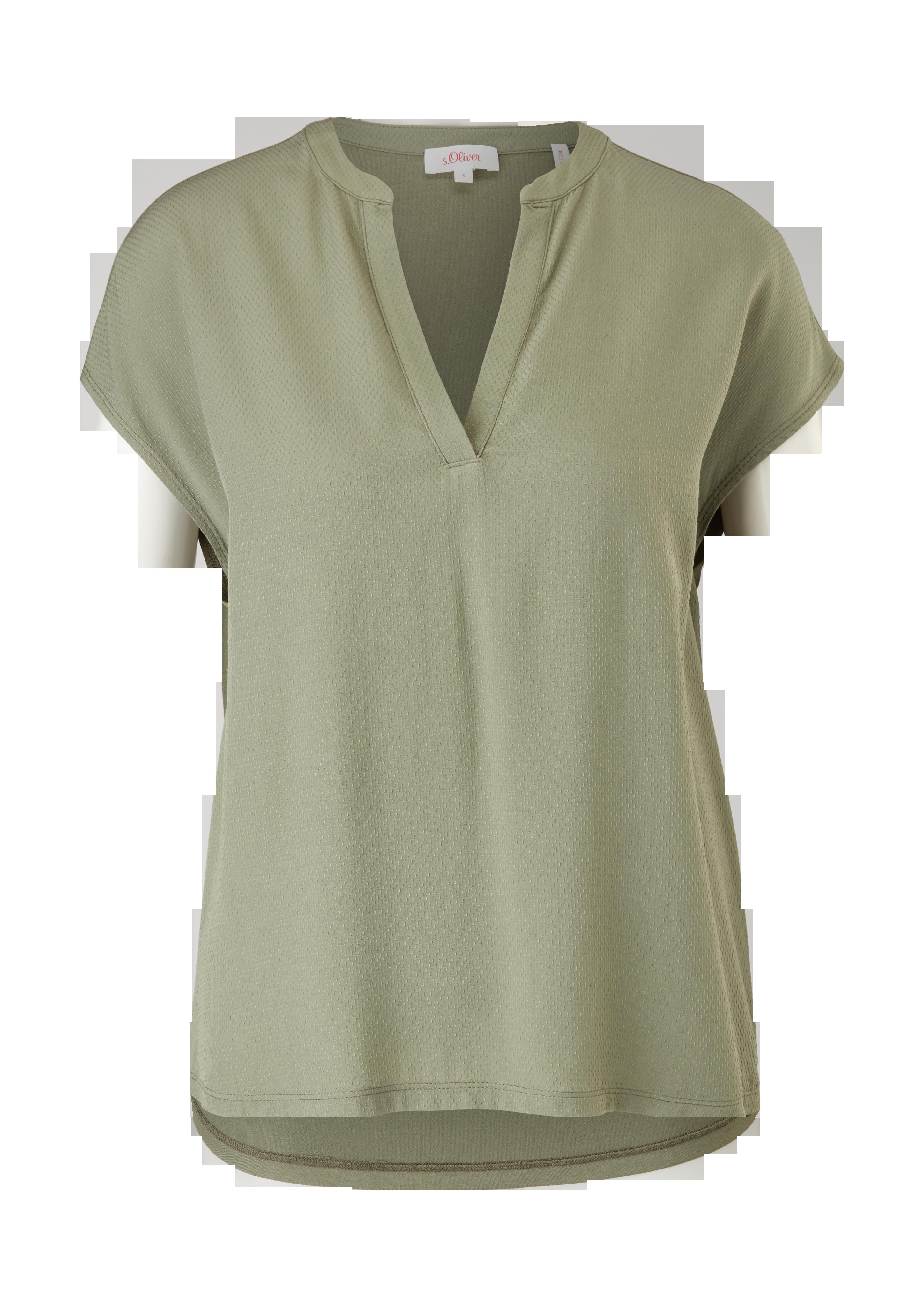 Viskoseshirt mit V-Neck  2112033-7928