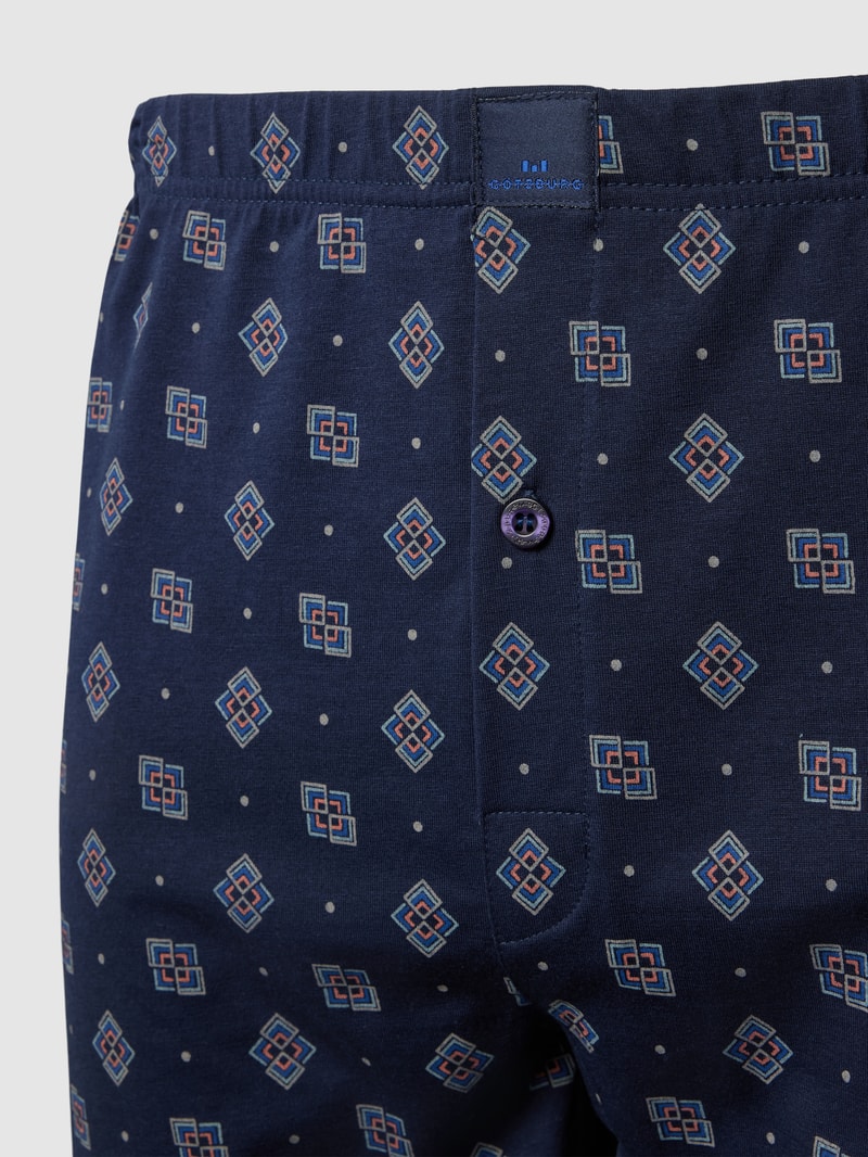 Boxershorts mit Allover-Muster Modell 'X-LASTIC' in dunkelblau