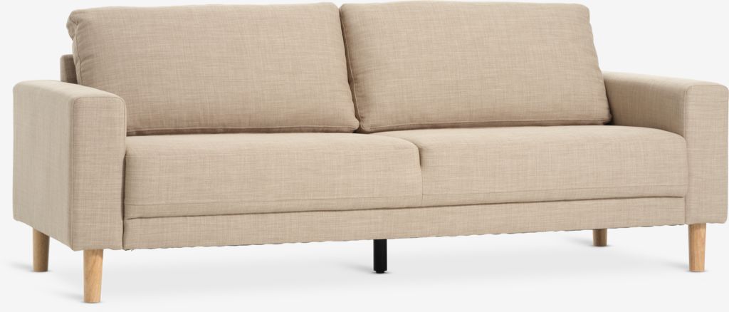 EGENSE 3-seters sofa, sandfarget stoff/eikfarge