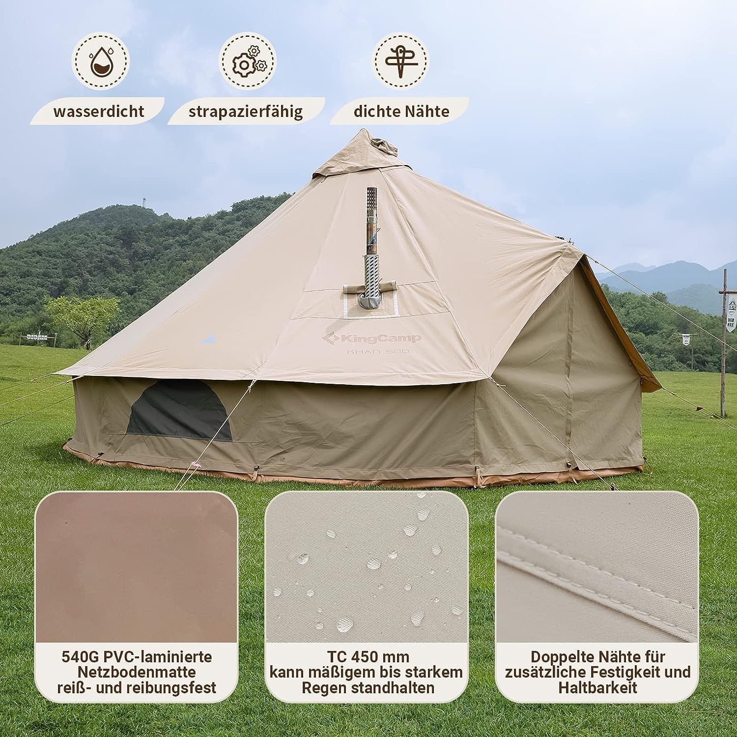KingCamp 5M Khan Glamping Bell Zelt