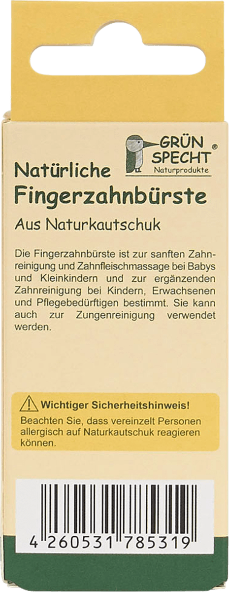Fingerzahnbürste natürlich, Naturkautschuk, 1 St