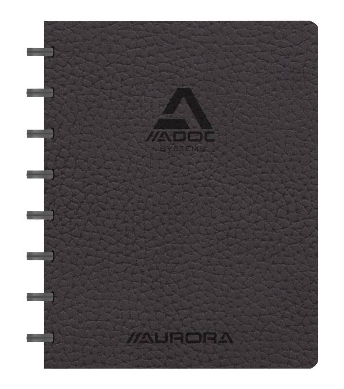 Adoc ADOC Business Notizbuch DIN A5 Liniert Kunststoff Seitlich gebunden Kunstleder Softcover Schwarz Nicht perforiert 144 Seiten