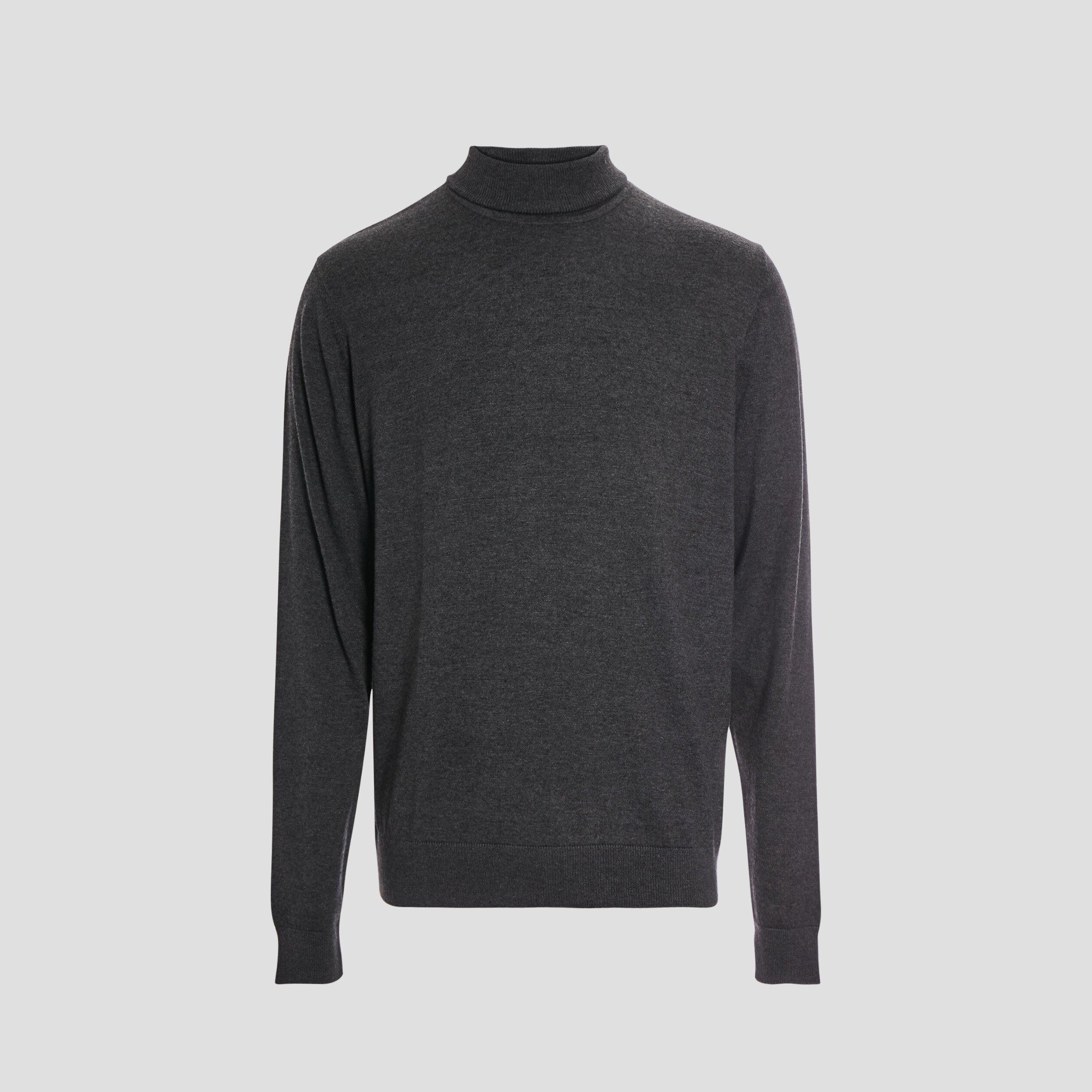 Pull avec col roulé gris foncé homme | La Halle