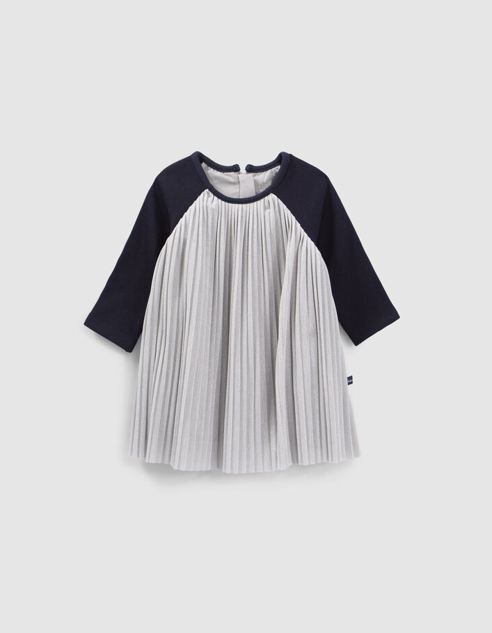 Robe argentée plissée bébé fille
