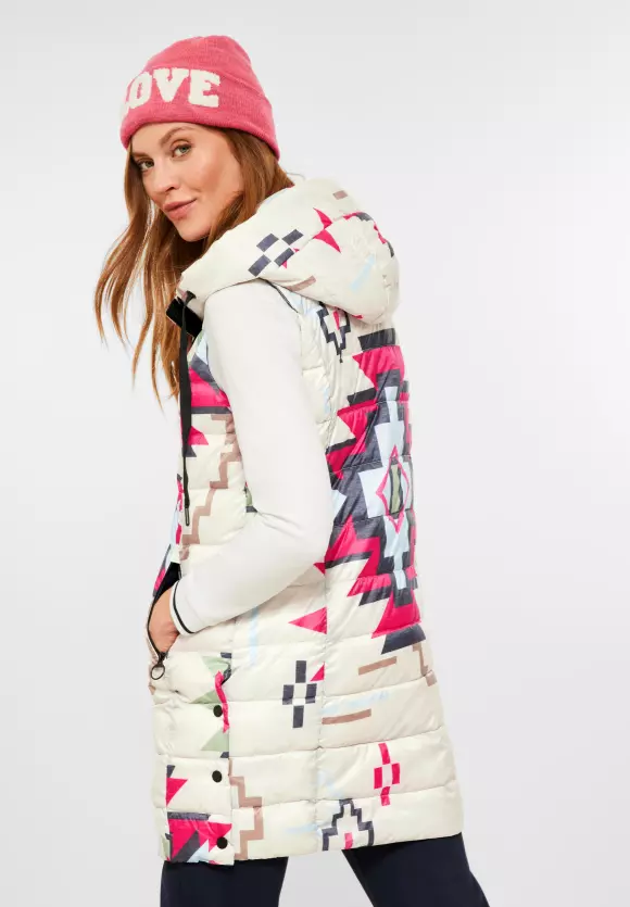 CECIL Longweste mit Ikat Print