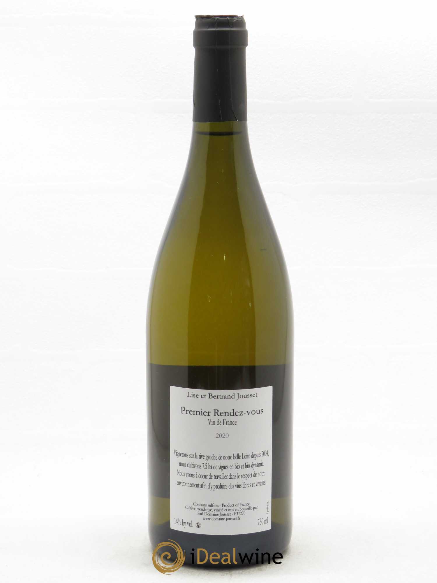 Montlouis-sur-Loire Premier Rendez-vous Lise et Bertrand Jousset  2020 - Lot de 1 Bouteille