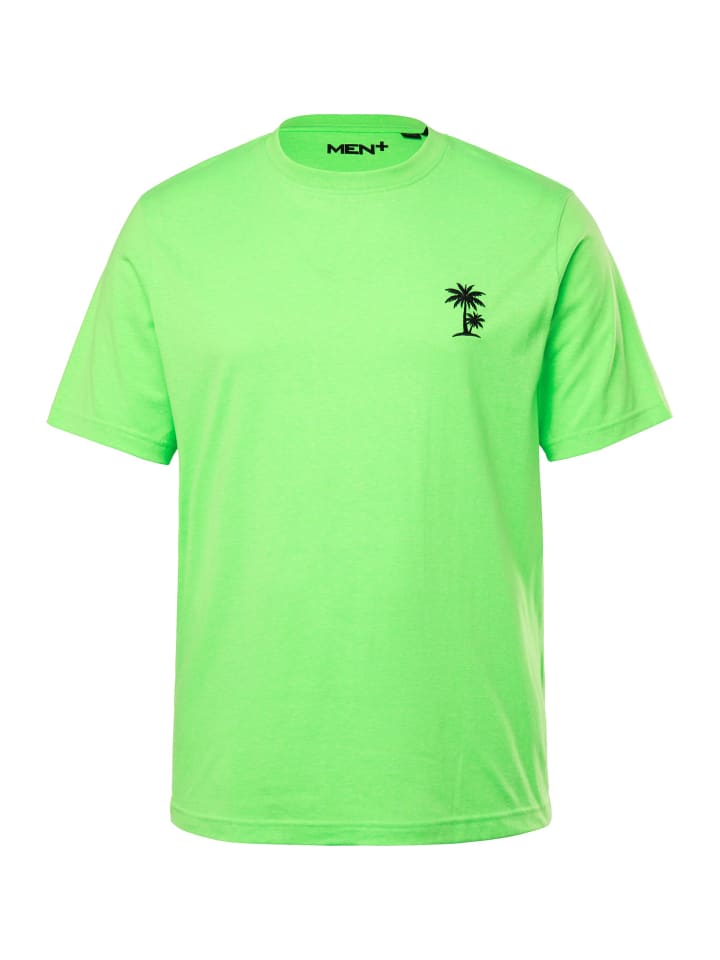 Men Plus Kurzarm T-Shirt in neon green günstig kaufen