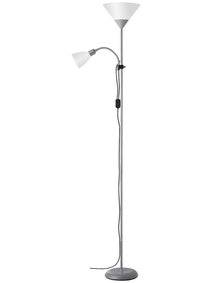 Brilliant Deckenfluter mit Lesearm Spari ⌀ 25 cm in silber/weiß günstig kaufen onesize