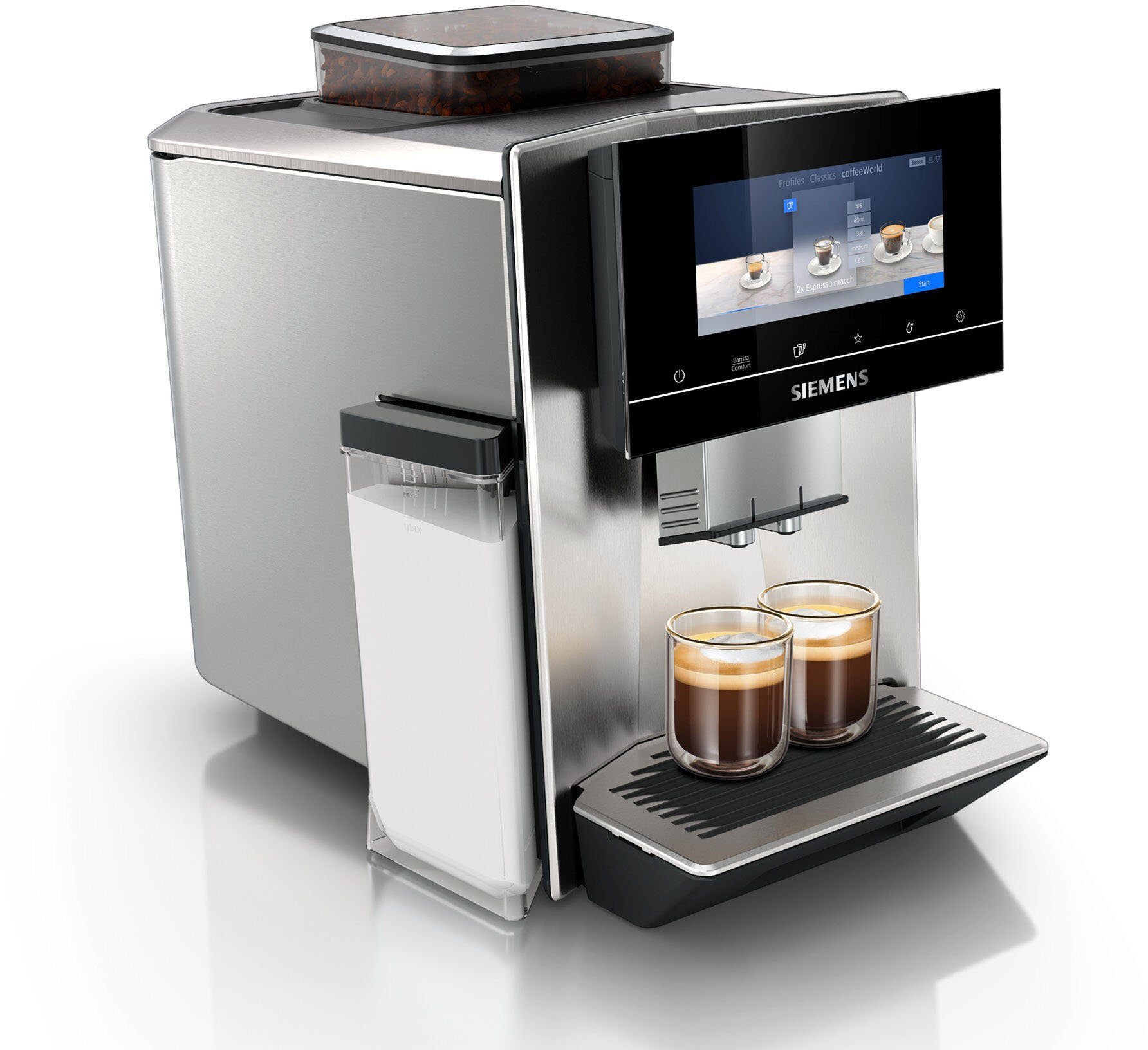 SIEMENS Kaffeevollautomat EQ900 TQ903D43, Home Connect App, baristaMode, superSilent, 6,8” Full-Touch-Display