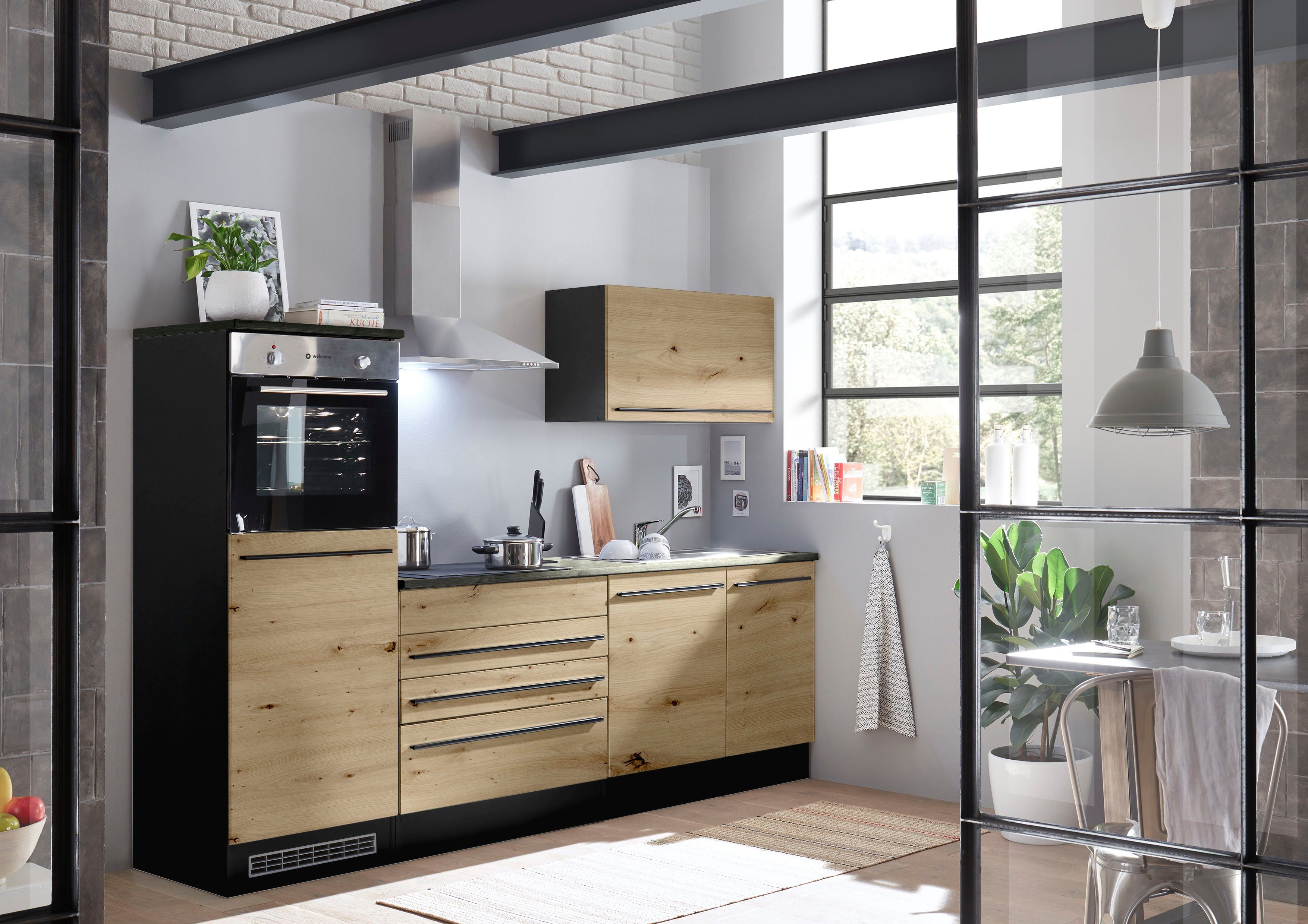 BASIC by Balculina Küchenzeile Jazz, Breite 260 cm, wahlweise mit E-Geräten