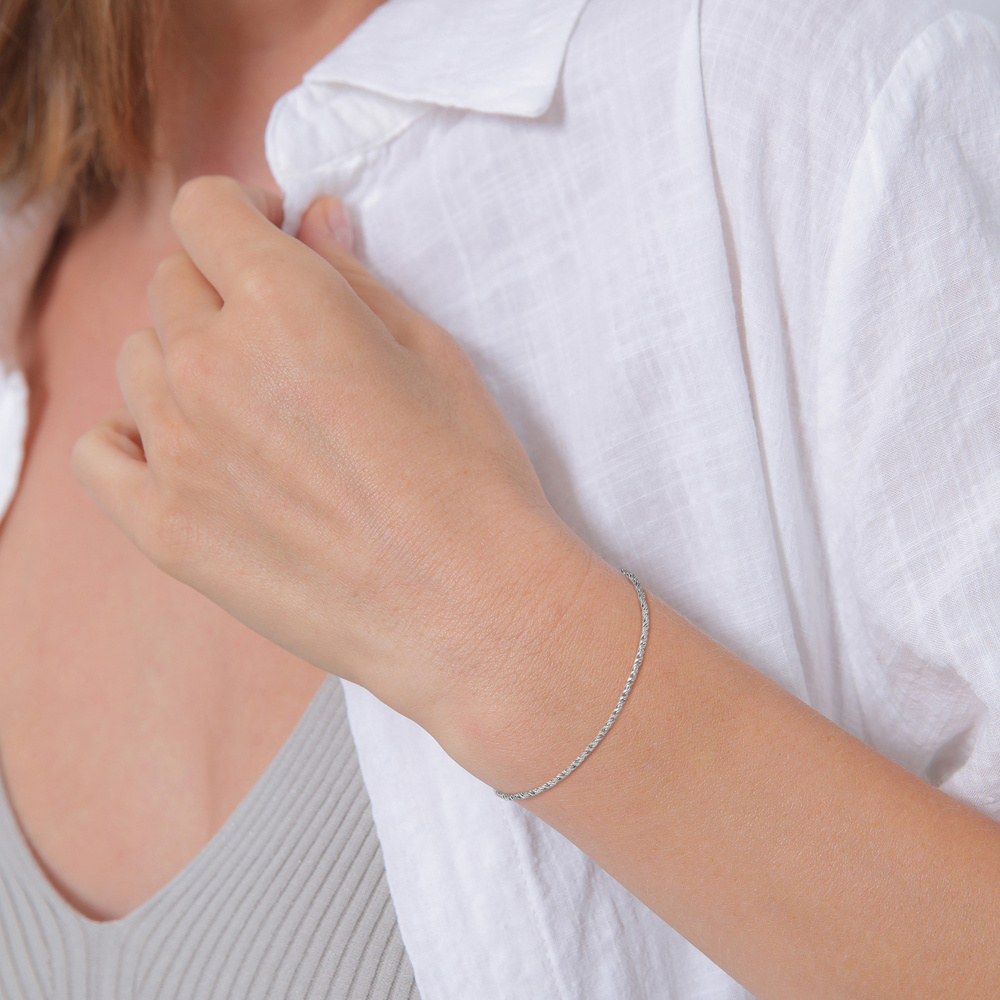 Elli PREMIUM Elli PREMIUM Bracelet Collier pour dames en cordon torsadé tendance réglable en a Bracelet