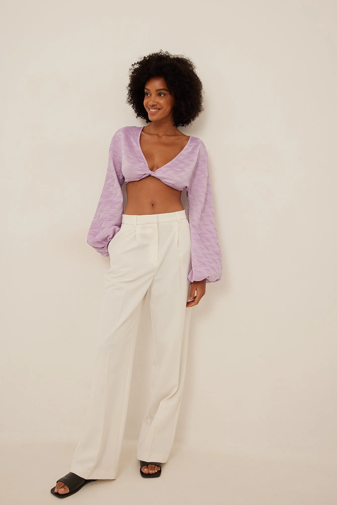 Twist Front Pleated Blouse