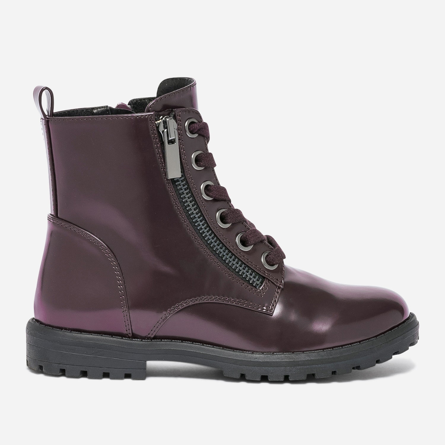 Bottine bordeaux à zip