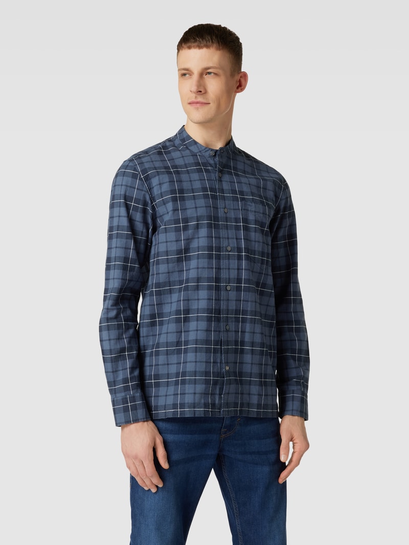 Regular Fit Freizeithemd mit Maokragen in ozean blau