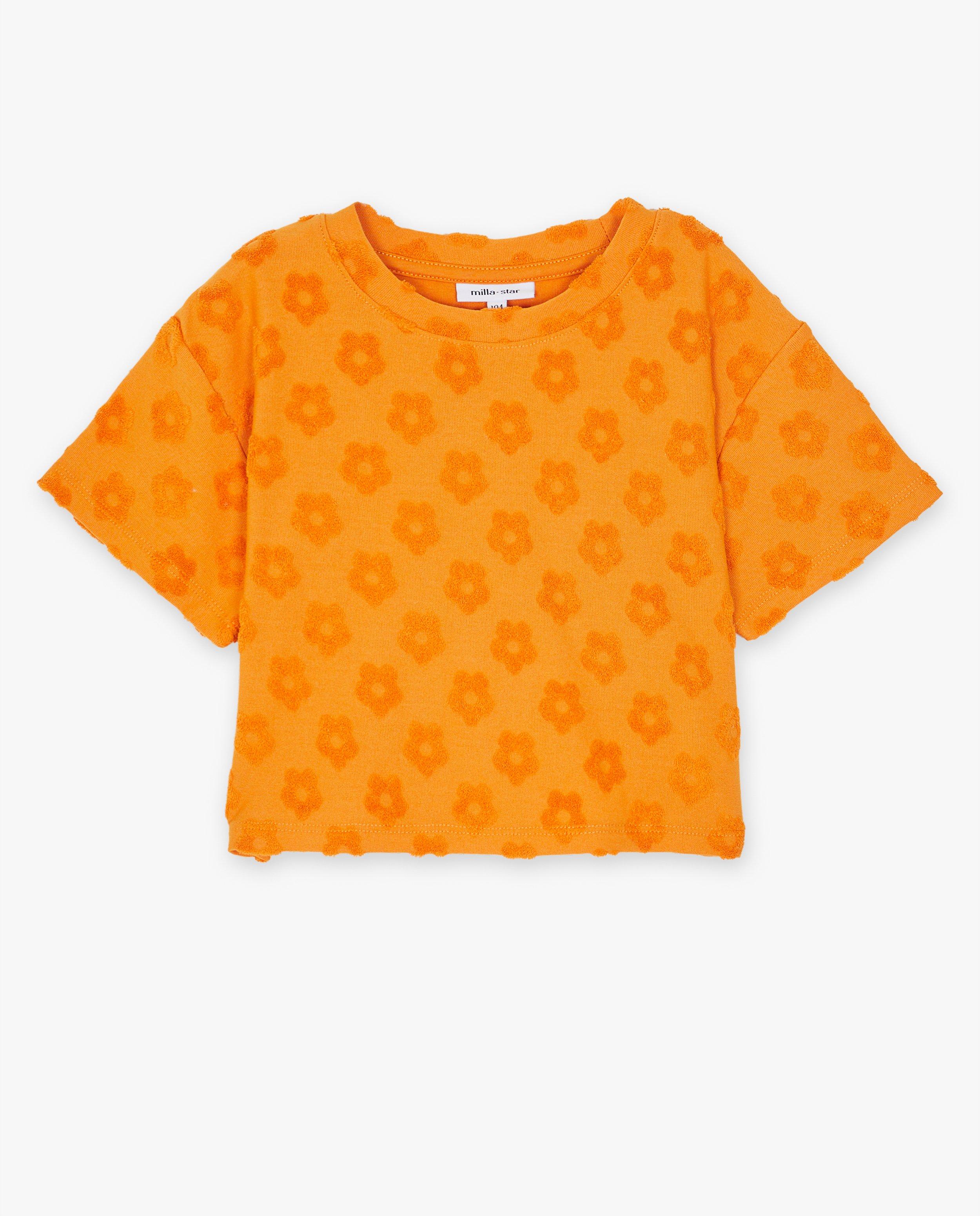 Tricou Milla Star cu imprimeu floral portocaliu deschis
