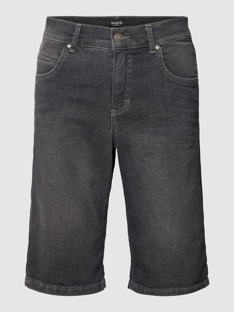 Jeansshorts mit Label-Patch in dunkelgrau