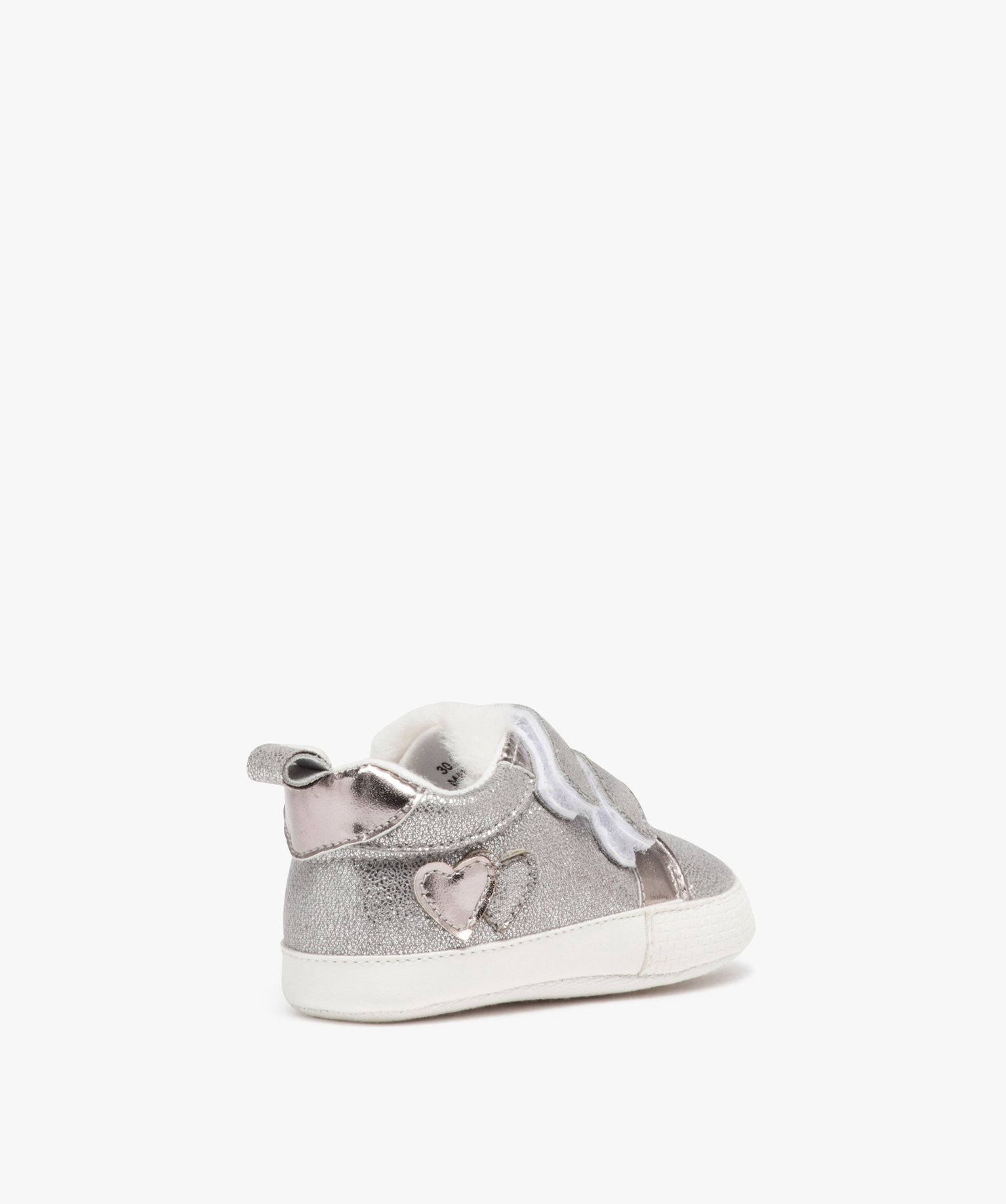 Chaussons de naissance bébé fille pailletés avec languett... argent | GEMO