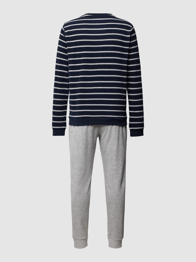 Pyjama mit Streifenmuster in marineblau