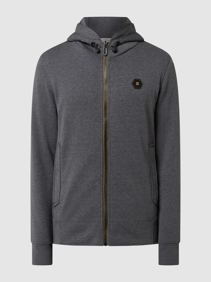 Sweatjacke in Melange-Optik in anthrazit meliert